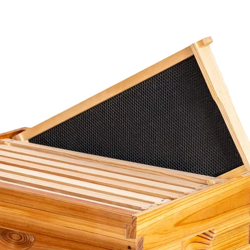 Miniatura 5 de Marcos de colmena de cría profunda con base de cera, paquete de 10 marcos de abeja de miel con hojas de base de grado alimenticio 100% recubiertas
