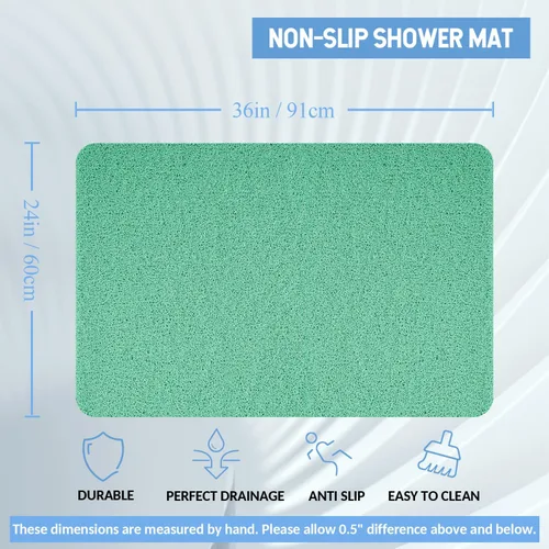 Miniatura 30 de Hargiis - Tapete antideslizante de secado rápido para tina y ducha, tapete exfoliante para pies, para baño, cocina u hotel, beige, 24 x 16 pulgadas