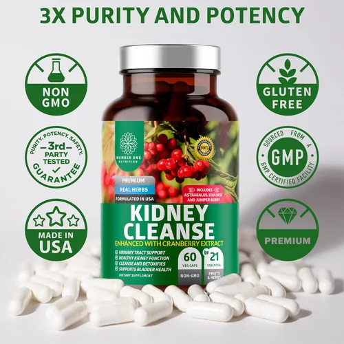 Miniatura 7 de N1N Premium - Limpieza renal [21 hierbas potentes] para el tracto urinario y el control de la vejiga, soporte renal natural con extracto