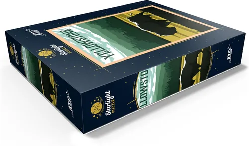 Miniatura 3 de MyPuzzle Bisons in Yellowstone Parque Nacional Art Deco Estilo Vintage Poster Ilustración - Rompecabezas premium de 1000 piezas para adultos