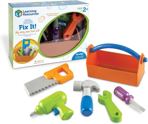 Learning Resources New Sprouts Fix It!, juego de herramientas de motricidad fina para jugar, juguete de 6 piezas, para niños de 2 años en adelante