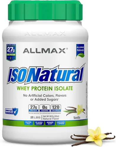 Miniatura 11 de ALLMAX ISONATURAL - Polvo aislado de proteína de suero de leche, 0.95 oz de proteína por cucharada, sin azúcar, cero grasa, 99% sin lactosa, sin