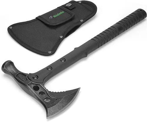 Miniatura 10 de Hitdudu - Hacha de camping, hacha de lanzamiento de supervivencia con funda, tomahawk táctico con punta, mango de fibra de nylon para supervivencia