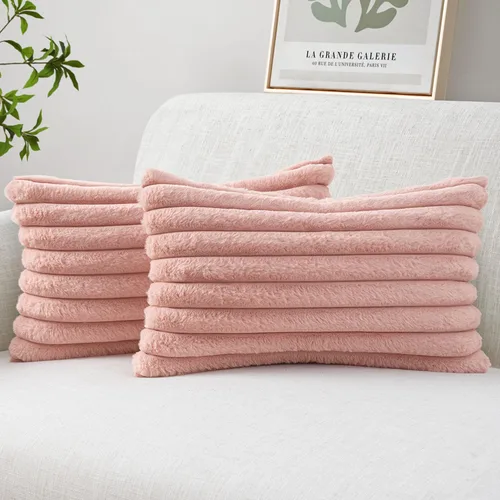 Miniatura 31 de MIULEE Juego de 2 fundas de almohada decorativas de piel sintética de 16 x 16 pulgadas, decoración moderna de primavera para el hogar, almohadas