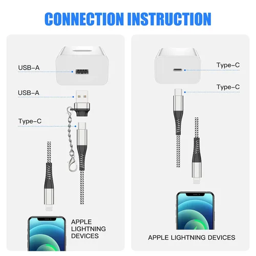 Miniatura 2 de Apple - Paquete de 2 cables de carga rápida USB tipo C a Lightning para iPhone 14/13, certificado MFI, cable de carga de 6 pies de largo para iPhone