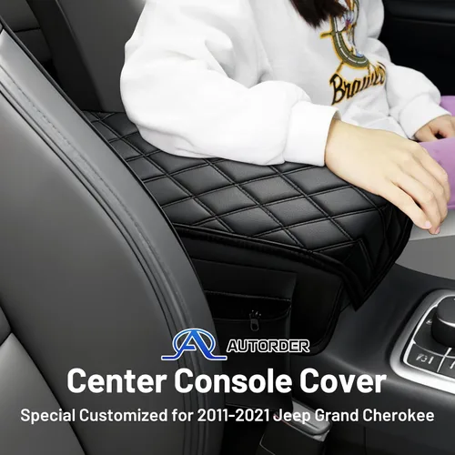 Miniatura 2 de Autorder Funda de consola central para Jeep Grand Cherokee 2011-2019 2020 2021, accesorios para reposabrazos, funda antiarañazos, almohadilla