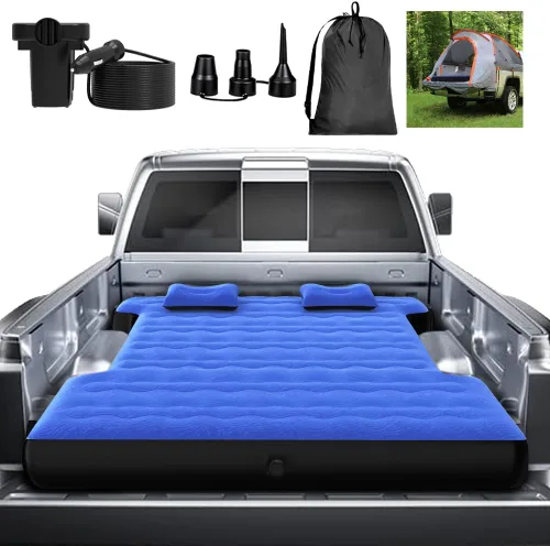 hufaut Colchón de aire para cama de camioneta para campamento, colchoneta gruesa para dormir de 5.5 a 5.8 pies, tamaño completo, camas cortas de