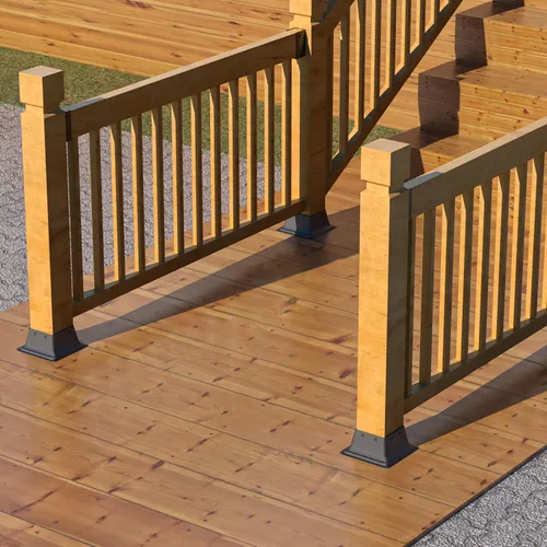 Miniatura 6 de SPACEEUP Base de poste de 4 x 4, tamaño interno de 3.6 x 3.6 pulgadas, soporte de poste de acero resistente, apto para anclaje de poste de madera
