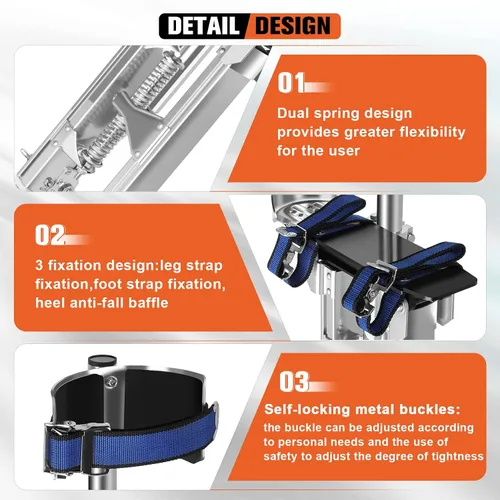 Miniatura 3 de Zancos de 15"-23" de Altura Ajustable de Aluminio para Adultos para Pintura de Techo Suspendido de Yeso, Pintor, Pintura de Pared Exterior y Recorte