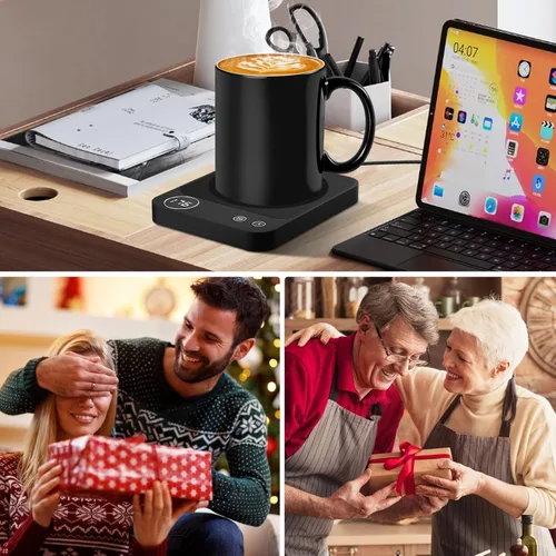 Miniatura 7 de Calentador de taza, calentador de café eléctrico con 3 ajustes de temperatura, calentador de taza de café de apagado automático de 2 a 12 horas