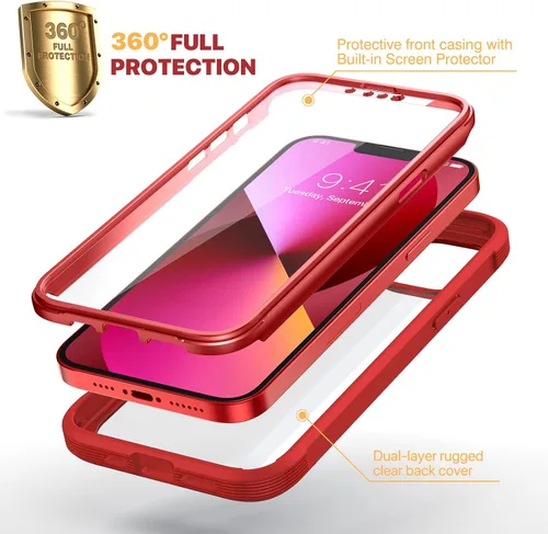 Miniatura 13 de Diaclara Funda diseñada para iPhone 16, mejorada [protección completa de la cámara], carcasa resistente de cuerpo completo con protector de pantalla