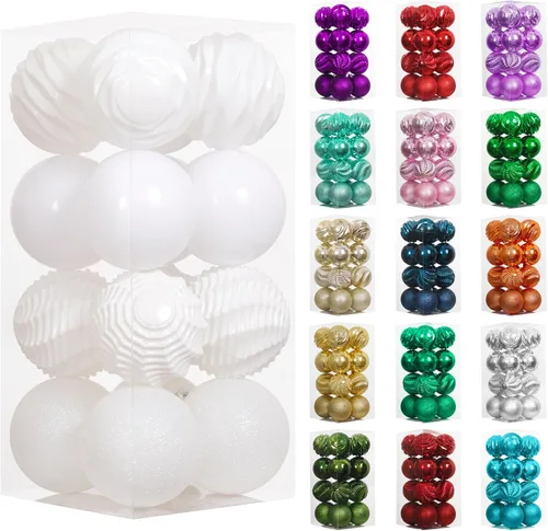 Miniatura 38 de XmasExp - Juego de 24 adornos de bola de Navidad mini irrompibles, adornos para árbol de Navidad, bolas de árbol de Navidad de 30 mm/1.18 pulgadas