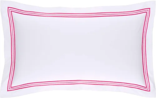 Miniatura 5 de Pine Cone Hill Juego de fundas de almohada Fuchsia Trio, tamaño estándar, patrón de rayas rosadas Fucsia