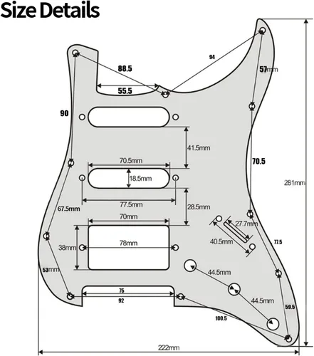 Miniatura 7 de Colaxi Repuesto de pastilla de guitarra, resistente, fácil instalación, cargado, precableado, práctico blanco, duradero para piezas de guitarra