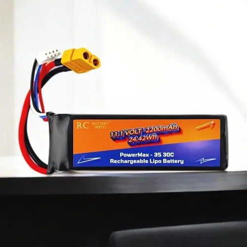 Miniatura 7 de 11.1V 2200mAh 3S 30C XT60 Plug RC Batería de polímero de litio (LiPo) para juguetes RC, barcos, coches, aviones, batería LiPo de alta capacidad