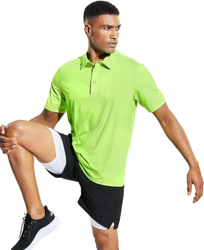 Miniatura 5 de MIER Polo de manga corta para hombre, protección solar, polo de golf, secado rápido