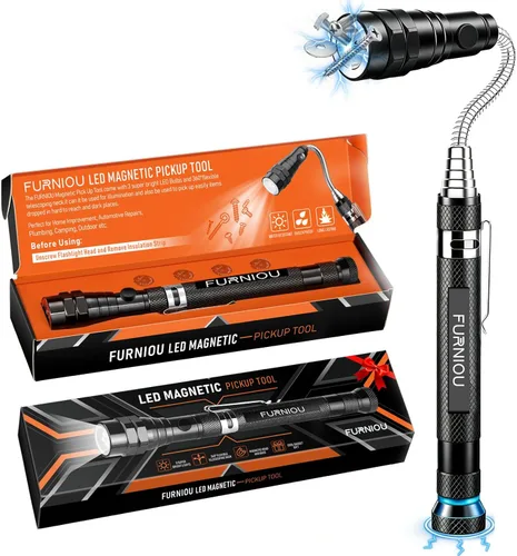 Regalos para hombres, herramienta de recogida magnética LED, rellenos de calcetín para adultos, regalos de cumpleaños para hombres, linterna