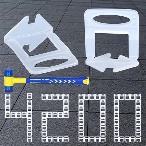 Miniatura 11 de Clips de sistema de nivelación de azulejos, espaciadores, clips niveladores de azulejos, espaciadores niveladores de azulejos, 1000 piezas de 1/8