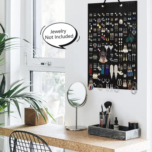 Miniatura 6 de Organizador de aretes colgantes, con capacidad para hasta 330 pares, soporte de pared de fieltro suave, organizador de aretes para mujeres y niñas