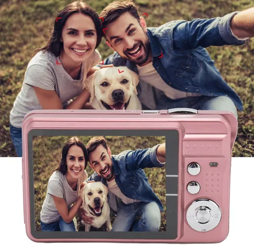 Miniatura 6 de Cámara digital, cámaras 4K para fotografía, cámara compacta con zoom digital 8X, pantalla grande 2.7, cámara de vlogging 4K para fotografía de Rosado