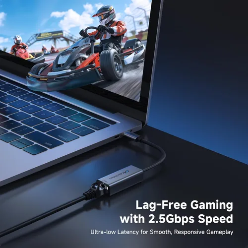 Miniatura 3 de Cable Matters Adaptador USB C a Ethernet de 2.5 Gb, velocidad de red de 2.5 Gigabit, adaptador USB C a Ethernet compatible con USB4, Thunderbolt