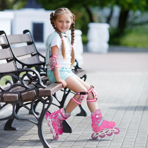 Miniatura 6 de Patines en línea Nattork para niñas y niños, patines ajustables con ruedas iluminadas en 4 tallas, patines iluminados para principiantes para niños