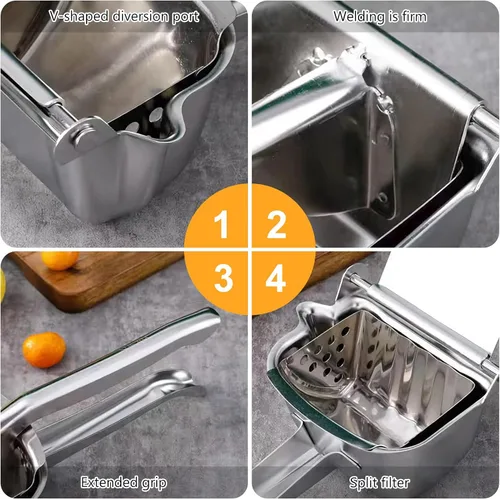 Miniatura 3 de Acero inoxidable manual manual fruta cítrico limón Juicer Fabricante (acero inoxidable)