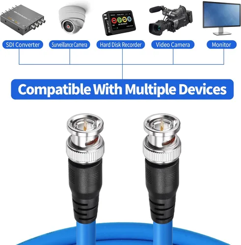 Miniatura 3 de Superbat Cable SDI BNC 3G/6G/12G (Belden 1694A), 100 pies, compatible con HD-SDI/3G-SDI/4K/8K, cable de video SDI de precisión (1 unidad)