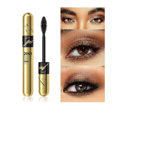 Miniatura 2 de Máscara de pestañas 4D Golden Goddess Black 2 en 1, extensión de pestañas líquidas para pestañas impermeables 5 veces más largas y llenas (1 unidad)