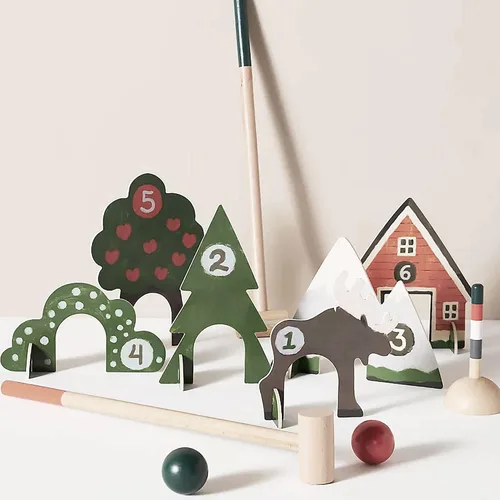 Miniatura 4 de Manhattan Toy Through The Woods - Juego de croquet para dos jugadores de 11 piezas para niños con bolsa de almacenamiento de viaje