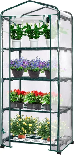 Miniatura 15 de VIVOSUN Invernadero portátil para caminar de 49 x 49 x 63 pulgadas, con cubierta de PVC y base desmontable, emergente instantáneo y plegable, mini