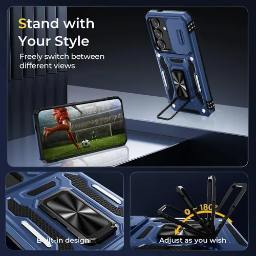 Miniatura 6 de WRJ Funda para Samsung Galaxy S25/Galaxy S24 con cubierta deslizante para cámara y protector de pantalla, protección de grado militar