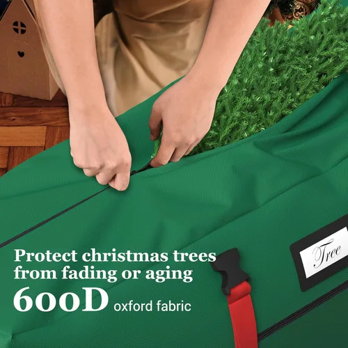 Miniatura 8 de Bolsa enrollable de almacenamiento para árbol de Navidad Winpull de 9 pies para árbol artificial, tela Oxford 600D impermeable, bolsa grande