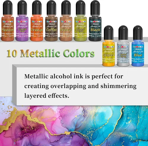 Miniatura 6 de FansArriche Tintas de Alcohol para Resina, Juego de 32 Colores de Tinta de Alcohol de Alta Concentración para Resina Epoxy, Tinta de Resina a Base