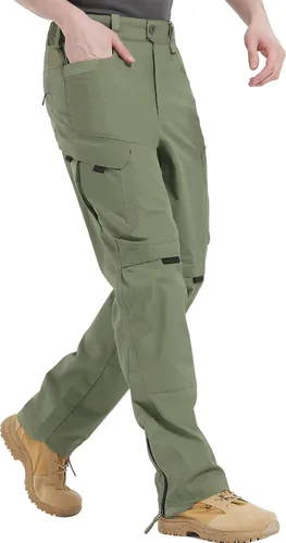 Miniatura 6 de HARD LAND Pantalones tácticos para hombre, pantalones cargo elásticos flexibles resistentes al agua, ligeros, EDC para senderismo, trabajo al aire