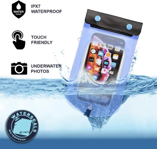 Miniatura 3 de WaterSeals - Bolsa impermeable de triple sellado + bolsa seca para teléfono celular o tableta, ideal para kayak, canoa, piscina, playa, Claro, Bolsa
