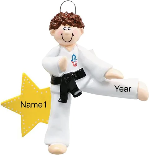Miniatura 3 de Karate personalizado Aikido Judo Jiu-Jitsu Adorno de árbol de Navidad para niño y hombre de Taekwondo 2023 - Regalo de adorno deportivo