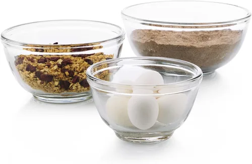 Miniatura 9 de Libbey Baker's Basics Juego de 8 Piezas de Platos de Vidrio para Hornear Cupcake Party con Tapas, Cuencos Redondos Pequeños de Vidrio, Cuencos
