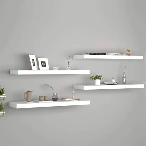 Miniatura 39 de Estantes flotantes de pared, juego de 4 estantes decorativos para montar en la pared, estante colgante con soportes invisibles para decoración