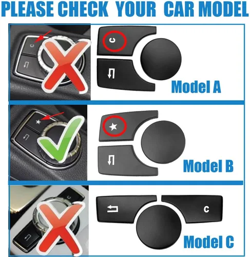 Miniatura 2 de Cubierta de botón multimedia para consola de coche para Mercedes Benz A Clase B CLA GLA W176 W246 C117 W117 X156 (estilo 5)