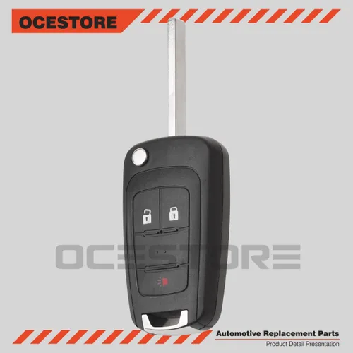 Miniatura 2 de OCESTORE 1 unids 3 botón llavero de coche sin llave Flip Entry Remote 3-btn OHT01060512 reemplazo compatible con Equinox Spark