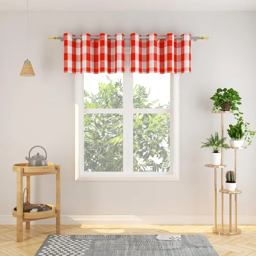 Miniatura 36 de Cortinas de 24 pulgadas de largo con diseño Buffalo Check Gingham Plaid para ventanas de cocina y baño, tratamiento para ventanas con 2 paneles