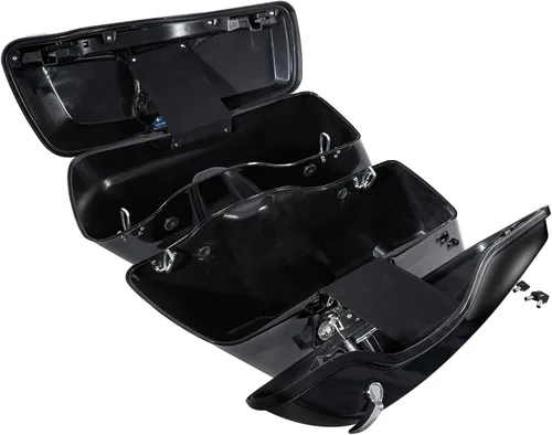 Miniatura 7 de TCT-MOTORPARTS Alforjas rígidas con cierres cromados y llaves compatibles con Harley Touring Road King Street Road Electra Glide 2014 en adelante