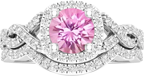 Miniatura 8 de Dazzlingrock Collection Juego de anillos de boda redondos de 0.228 in creados en laboratorio y diamantes blancos naturales para mujer