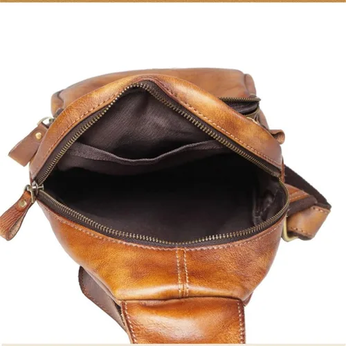Miniatura 4 de Ztimi Bolso de hombro para hombre, bolso de mensajero, bolso de pecho para hombre, bolso cruzado casual, bolso retro pintado a mano