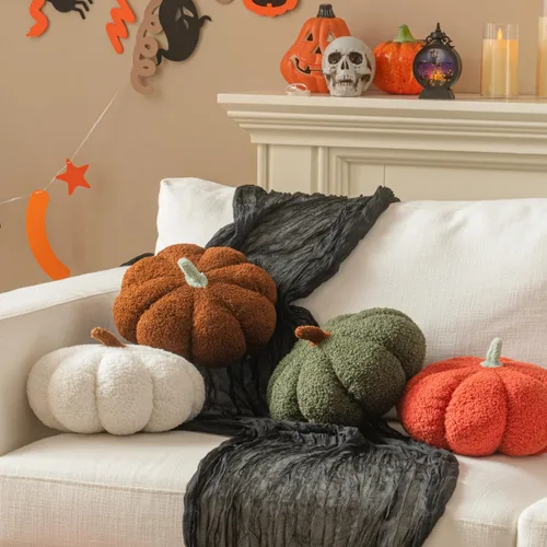 Miniatura 3 de 2 almohadas de calabaza de 11.8 x 6 pulgadas, almohada de calabaza de Acción de Gracias, almohada de calabaza de Halloween, almohada decorativa