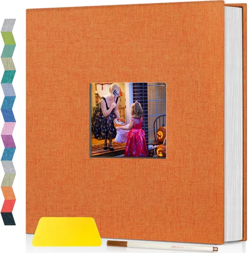 popotop Álbum de fotos autoadhesivo con ventana de visualización de imágenes, kit de suministros de bricolaje para álbum de recortes de 40 páginas