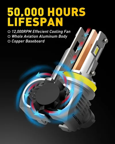 Miniatura 6 de AUXITO Bombillas LED H11, 20000 lúmenes, 100 W por juego, 6000 K blanco frío, bombillas LED H8 H9 para luces antiniebla, Plug and Play, paquete de 2
