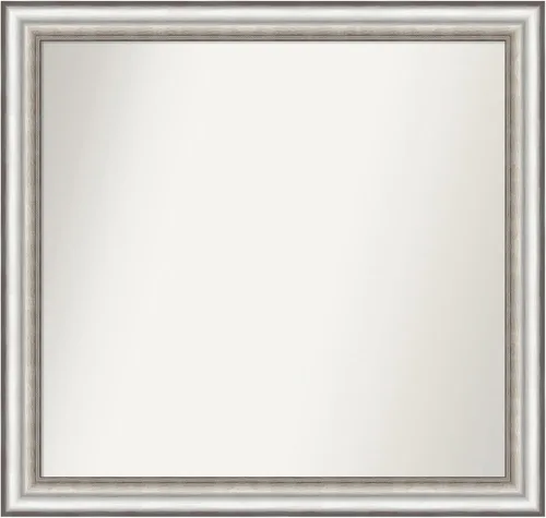Miniatura 243 de Amanti Art Espejo de baño plateado para sobre el fregadero, 26 x 26 pulgadas, espejo cuadrado de plata antigua, marco de madera tradicional mediano