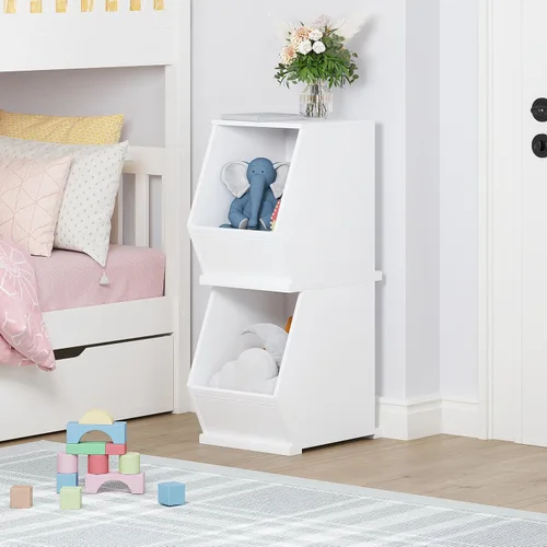 Miniatura 4 de UTEX Organizador de almacenamiento de juguetes para niños, gabinete de almacenamiento de juguetes apilable, organizador de juguetes de madera